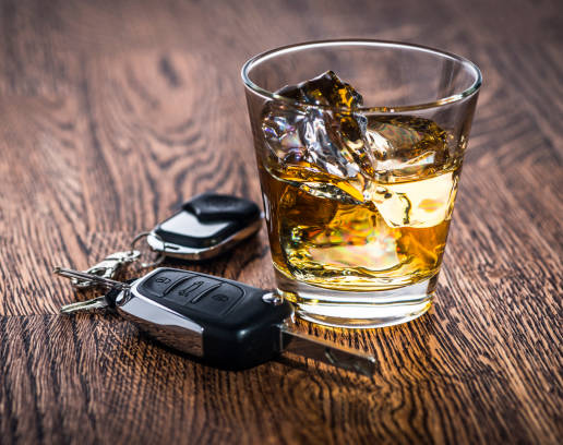 Driving under the influence of alcohol concept